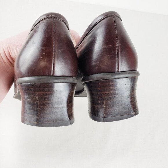 Joan & David Circa Comfort 365 Nadina Brown Leather Heeled Loafers Size 6.5 - Picture 10 of 11